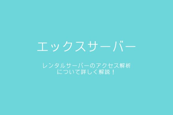 エックスサーバー(XServer)のアクセス解析のまとめ!