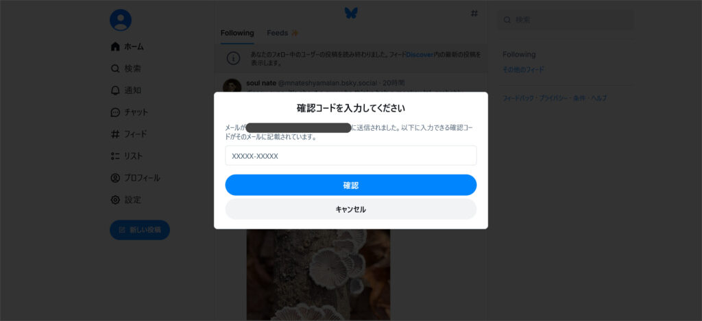メールアドレスの確認