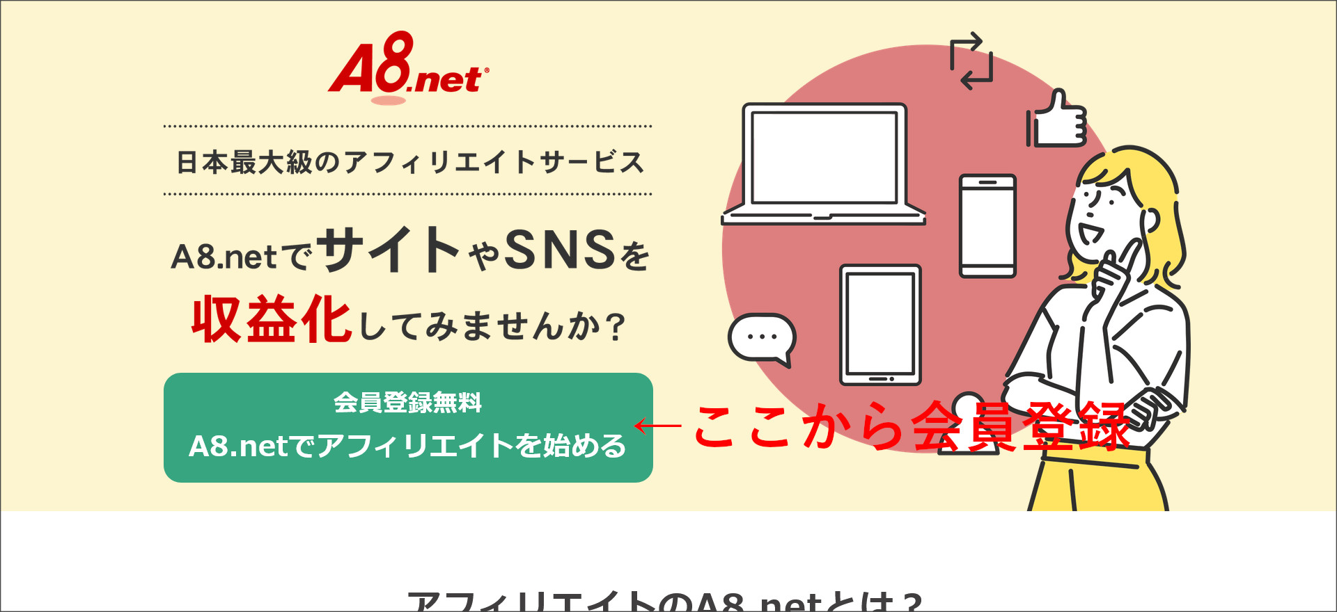 A8.netの公式サイト